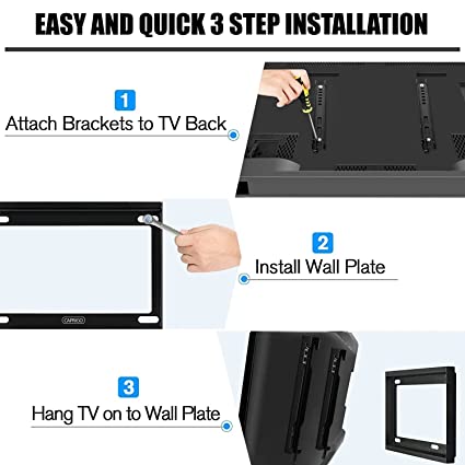 Heavy Duty TV Wall Mount Bracket for 14 to 32 Inch LED/LCD/Smart TV’s, Universal Fixed TV Wall Mount Stand. 