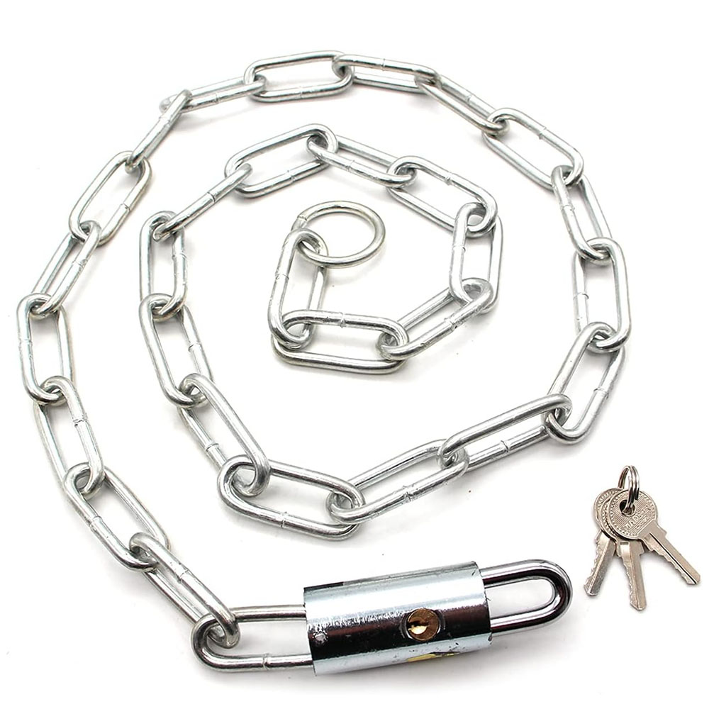 Security Chain With Padlock Chain Lock 2 Keys- (26 Inch Length)