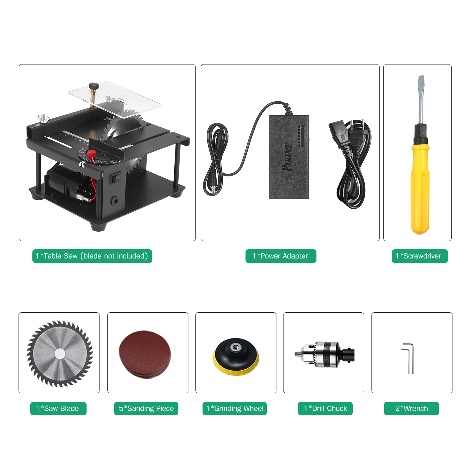 KOGEEK Multi-Functional Table Saw Mini Desktop Saw Cutter Electric Cutting Machine Saw Blade Grinding Wheel Adjustable-Speed Angle Adjustment 35MM Cutting Depth Wood Plastic Acrylic Cutting EU. 