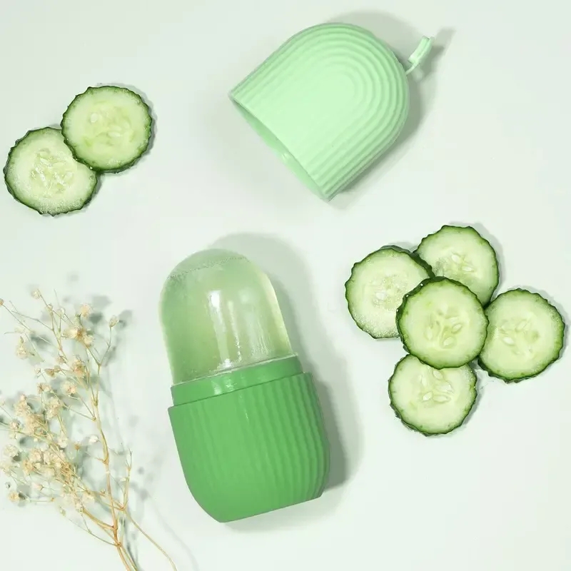 Ice Roller for Face and Eye Reusable Ice Face Roller Ice Cube Mold Puffiness Relief Tighten Skin Silicone Ice Cube Massager for Brightening Skin Anti- wrinkles Reducing Acne Skin Scrubber With Ice Roller For Face,3 IN 1 Ice Roller for Face Massager, Face. 