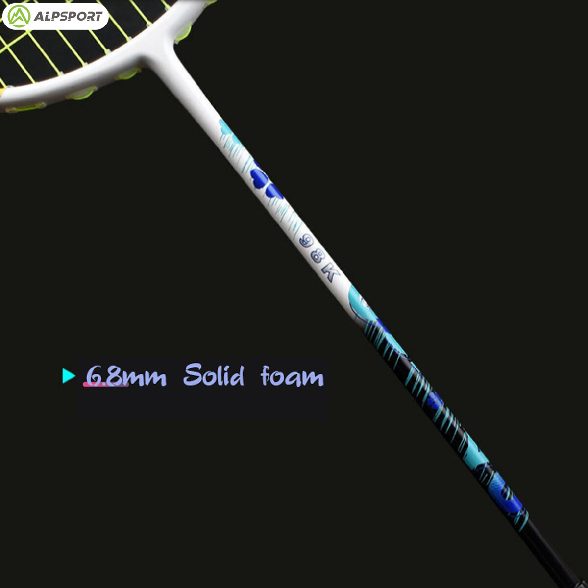 ALPSPORT 98K Solid shaft + Five Leaf Clover Ultra Offensive 84g 4u Racket Badminton Racket Raket Badminton Original Racquet Badminton White Rackets. 