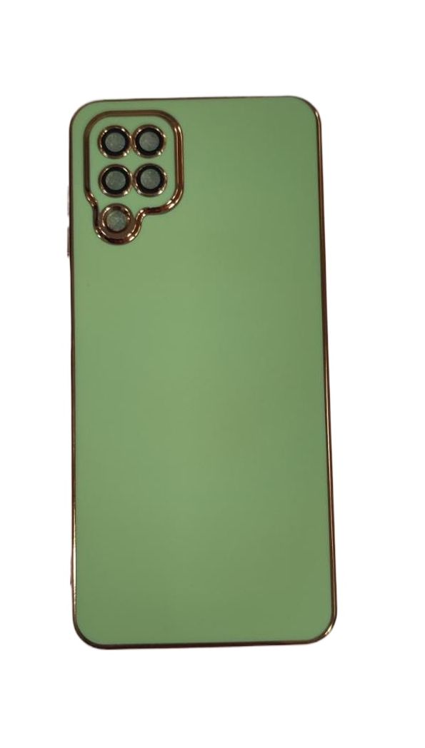 Samsung Galaxy A12 and M12 Gold Line Design High Quality Silicone Back Cover. 