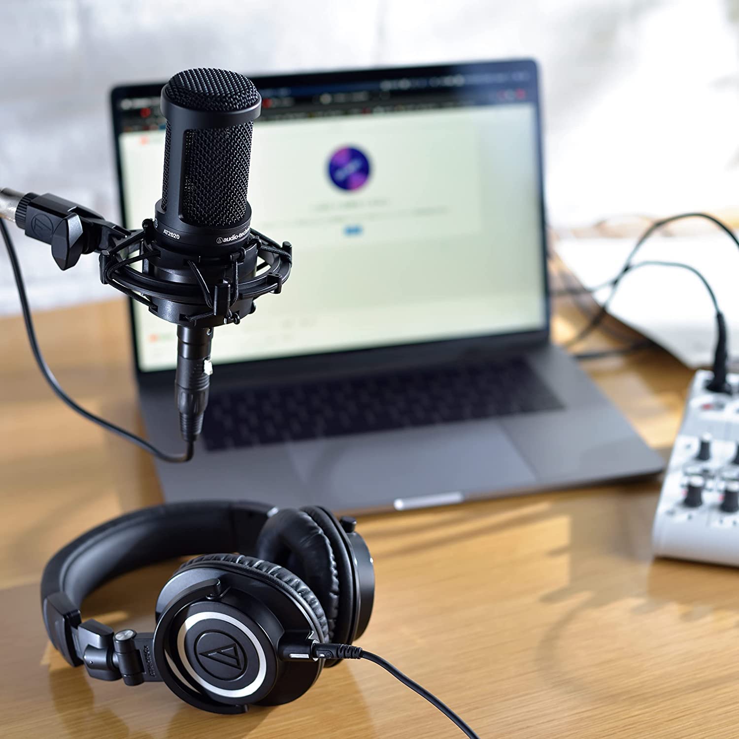 Audio-Technica AT2020 Cardioid Condenser Studio XLR Microphone, Ideal for Project/Home Studio Applications, Black. 