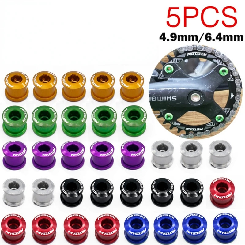 bike modified parts 5PCS Bicycle Screwbolt Color Screw Chain Ring Bolt