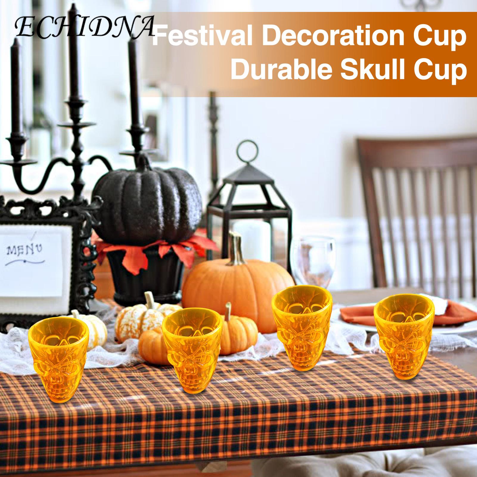 Halloween Beverage Cup Halloween Skull Water Cup Set 4pcs Exquisite Drinkware for Home Festive Decoration Halloween Skull Cup