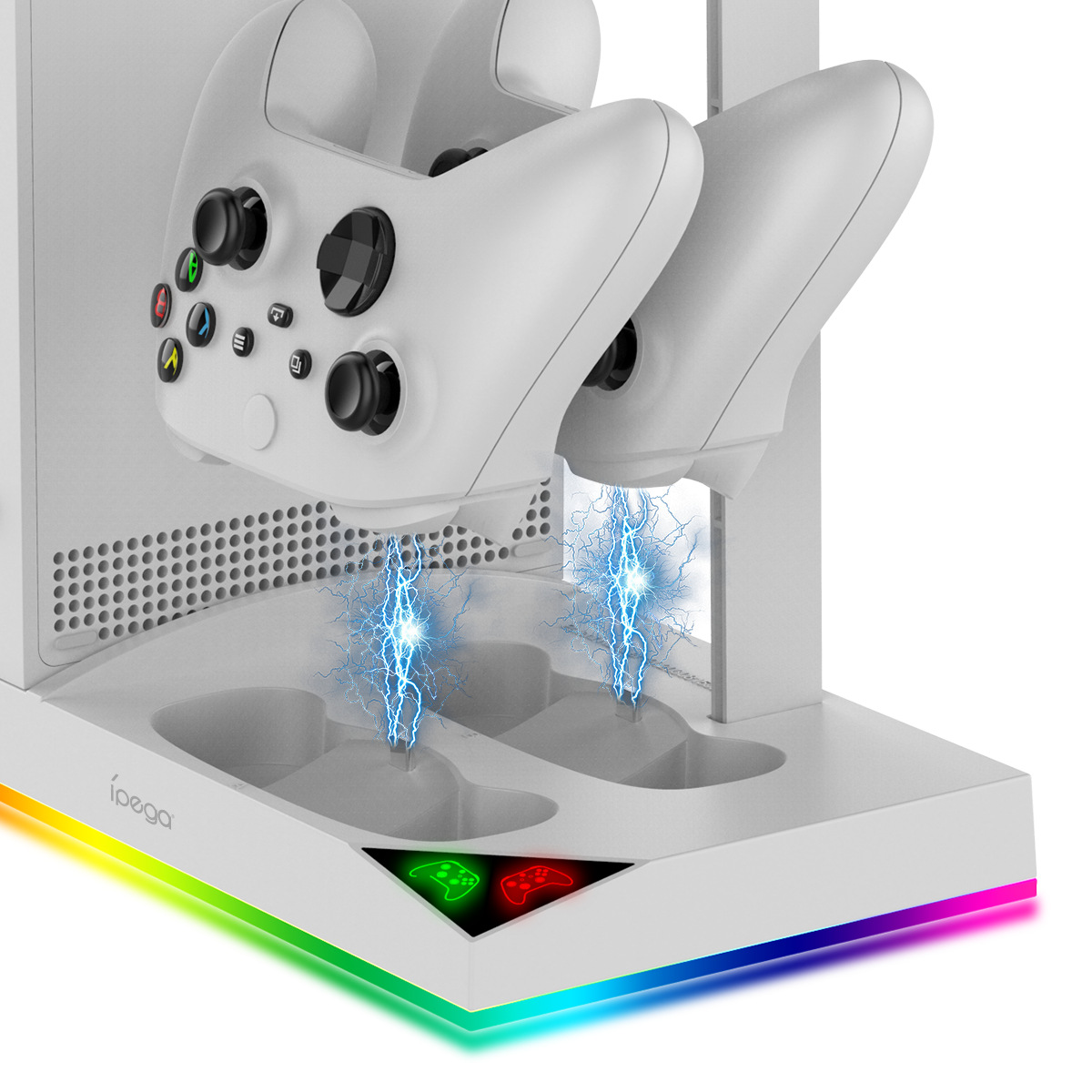 Xbox Series S Game RGB Console Cooling Base Dual-handle Charging Stand with Headphone Stand Game Disc Stand Myhappinessisyou. 