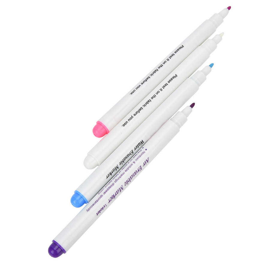 4Pcs Disappearing Ink Fabric Marker Pen Vanishing Air Water Erasable Marking for Cloth and Fabrics Sewing Stitching. 