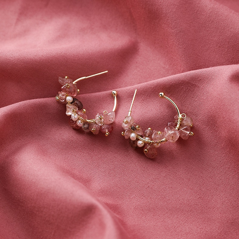 Korea Design Fashion Jewelry Hand-knitted Natural Irregular Stone Earrings  Earringsfor women: Buy Online at Best Prices in SriLanka | Daraz.lk