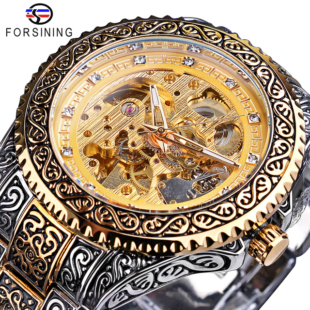 Forsining brand fashionable business waterproof stainless steel strap automatic mechanical men's watch. 