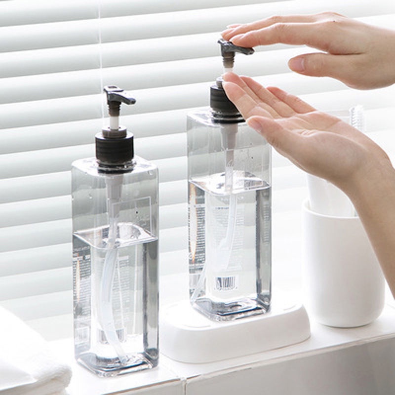 Sannitizer Replacement Bottle Shower Gel Press Japanese Transparent Large Capacity Shampoo Travel Bottle Storage Empty Bottle. 