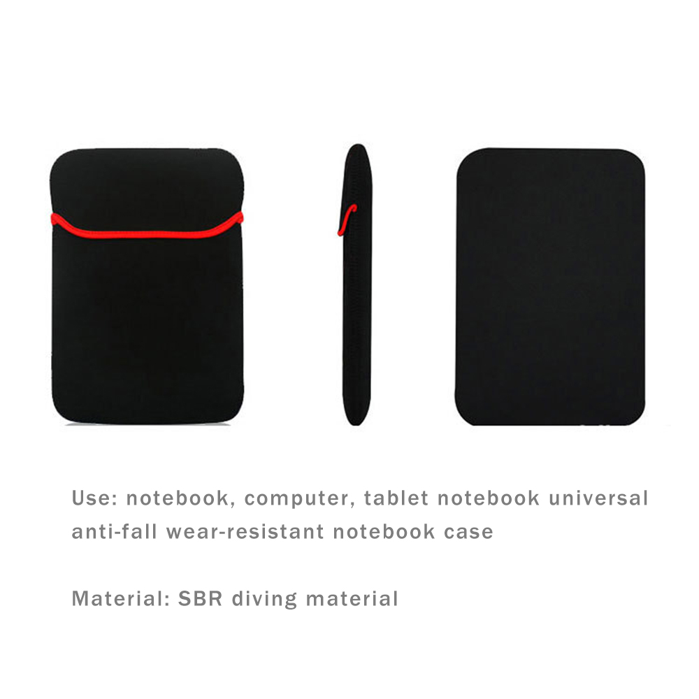 13 Inch 14 Inch 15.6 Inch Laptop Pouch Black Reversible Protective Soft Laptop Sleeve Bag Air Pro Notebook Computer Pouch Multi-function. 