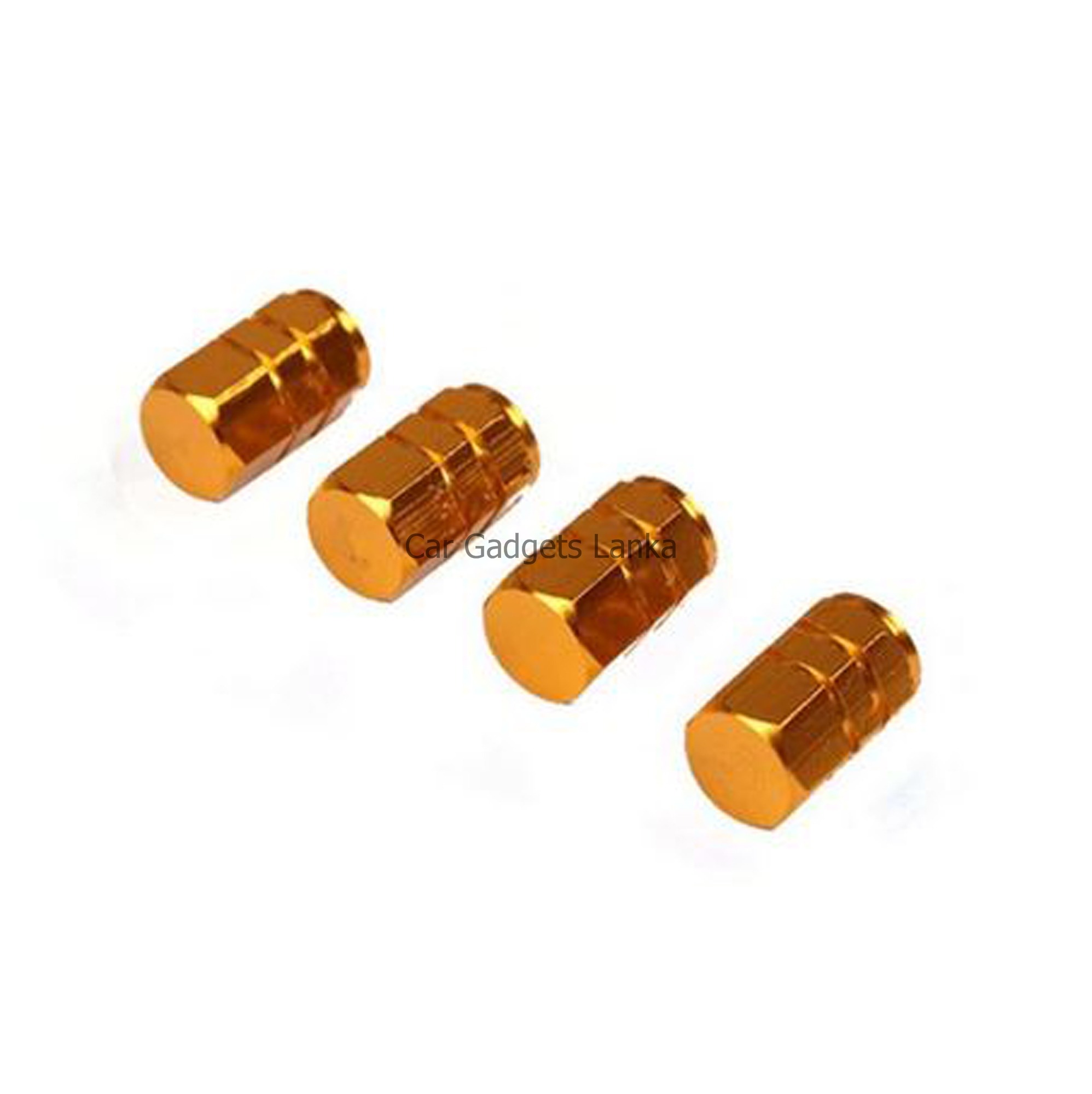 4pcs set of Gold Dust Caps Valve AIR Tire Caps Hexagon Shape Metallic Caps. 