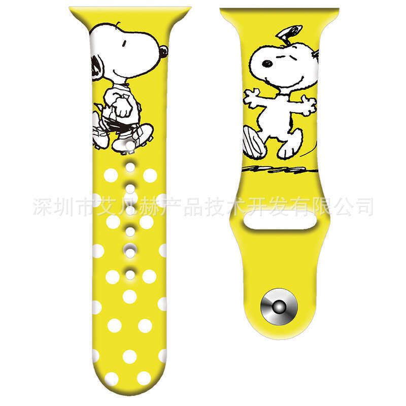 Cartoon animated Snoopy Garfield pattern silicone suitable for Watch strap Apple iWatch 7. 