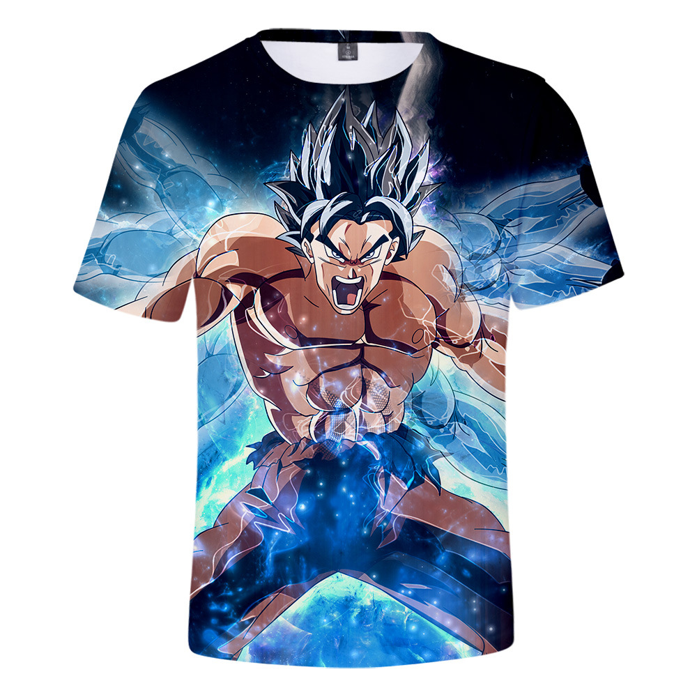 Dragon Ball Super Saiyan Goku Oversize T Shirts Men Women Kids Breathable Jersey Clothes Short Sleeve T-shirt White Black Orange. 