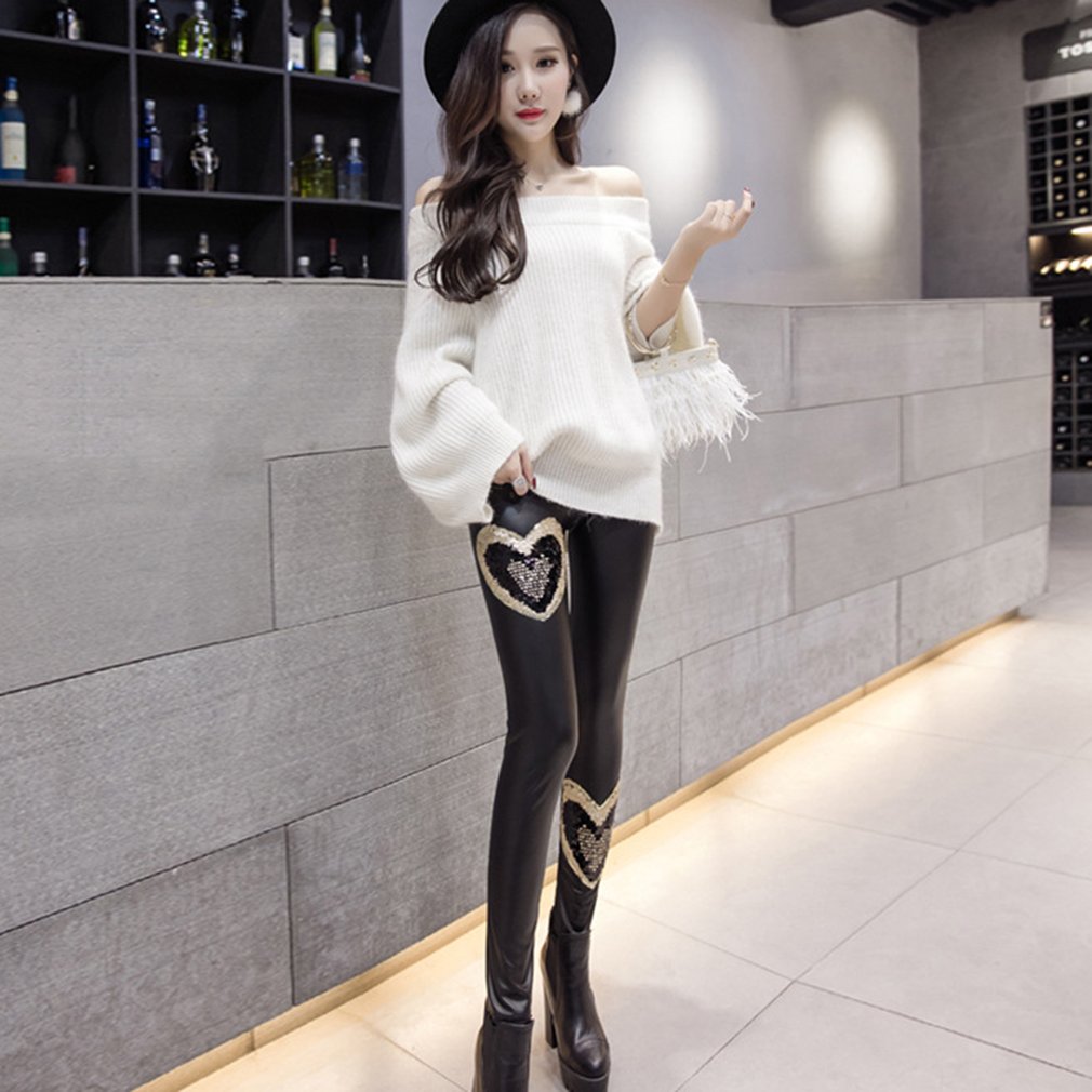 stretch leather pants ladies