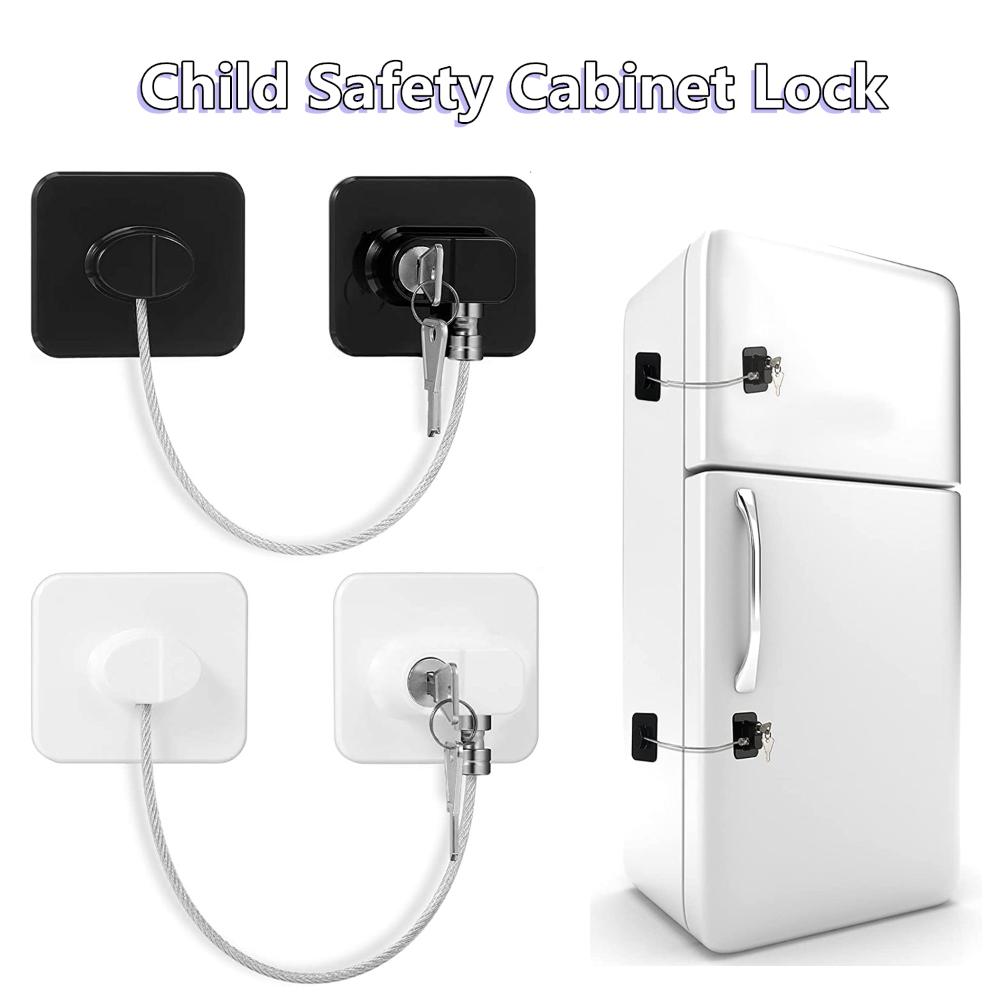 Sliding closet door lock key or combination lock security refrigerator lock with 1PCS baby baby safety cabinet lock. 