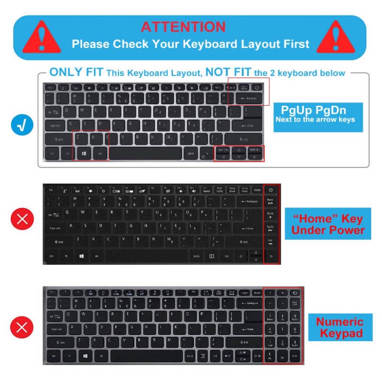 For Acer Aspire 5 A514-54 / A514-54G / A514-54S A514-53 A514-52 14 inch Laptop Keyboard Cover Skin Protector Guard. 