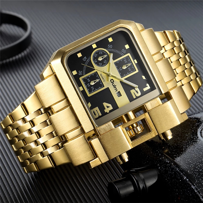 OULM brand fashionable business luxury waterproof quartz men's watch. 