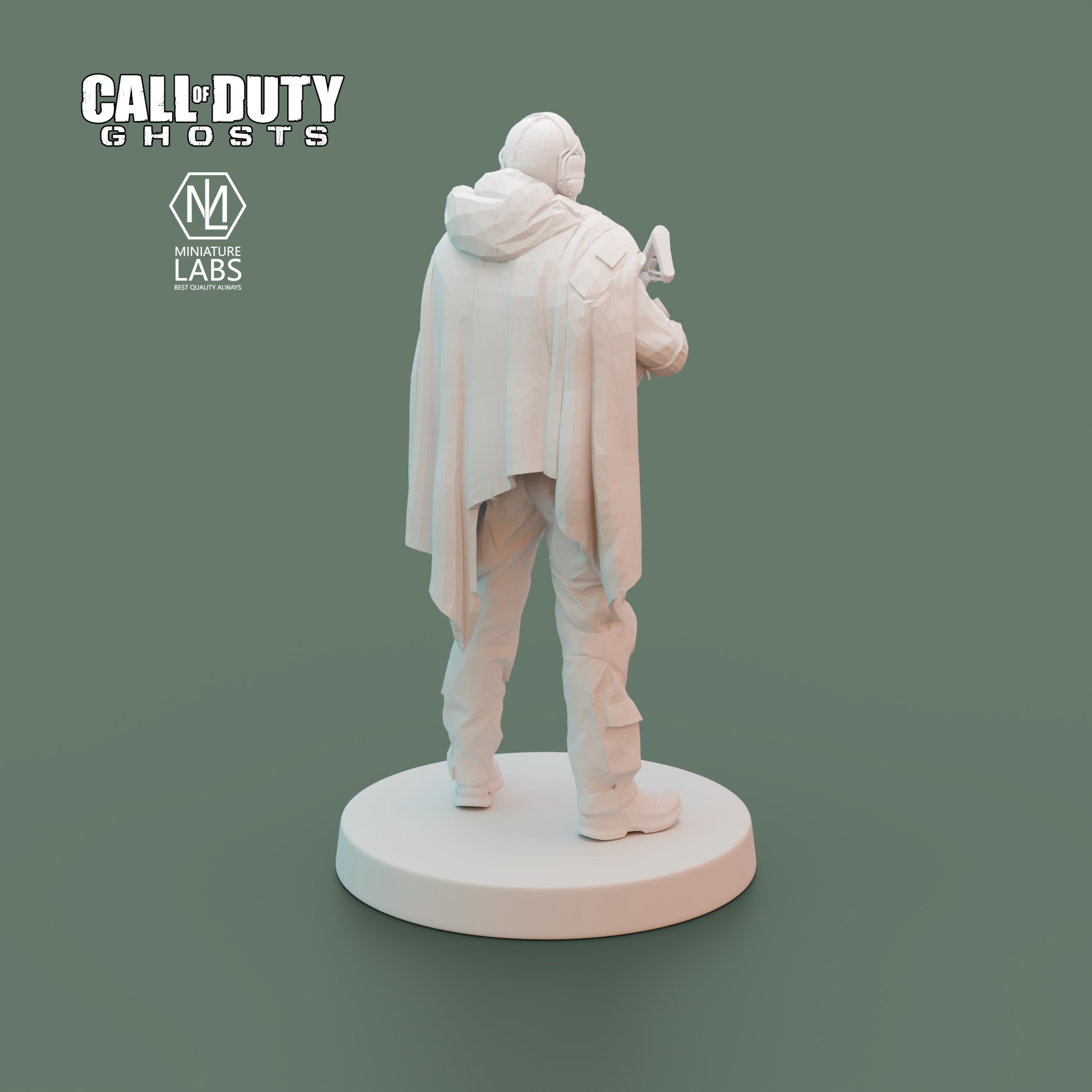 𝐂𝐚𝐥𝐥 𝐨𝐟 𝐃𝐮𝐭𝐲 𝐆𝐡𝐨𝐬𝐭 Statue. High Quality 3D printed Famous game Character Ghost action figure. Perfect for gaming enthusiast and miniature lover.. 
