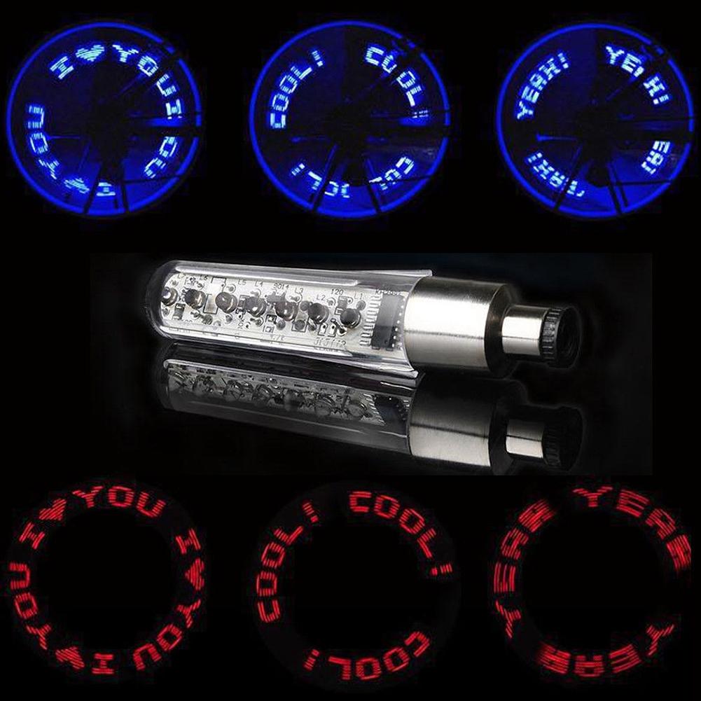 FG Bicycle LED Bike Wheel Tire Spoke Decorate Light MTB Valve Flash Letter Neon Lamp #277535. 