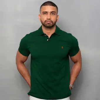 bottle green polo t shirt