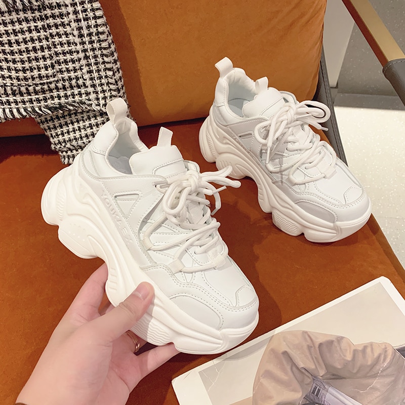 【Nightmaree】Luxury Shoes Women Designers Platform White Black Sneakers Platform Shoes for Women Ladies Casual Shoes Zapatillas Chunky Mujer. 