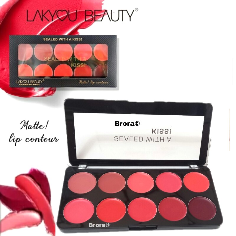 Lakyou Beauty Sealed With A Kiss Professional 10 Color Lipstick Palette. 