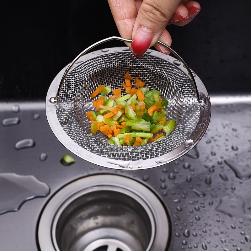 1Pc Water Sink Filter Shower Drain Hole Anti Blocking Mesh Stainless Steel Sink Strainer Floor Drain with Handle Kitchen Gadgets. 