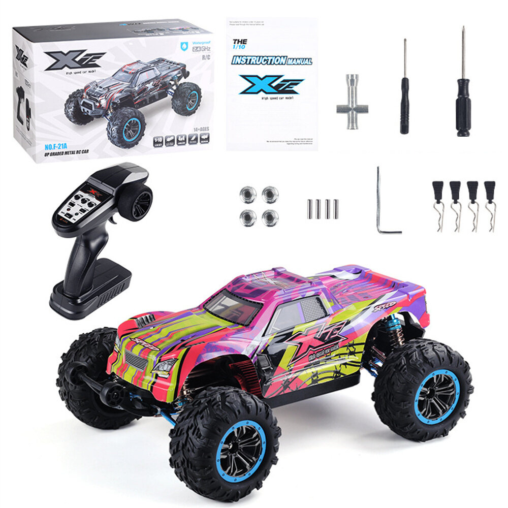 XLF F22A RTR 1/10 2.4G 4WD 70km/h Brushless RC Car Off-Road Vehicles Metal Chassis 3650 Motor 85A ESC-Pink. 