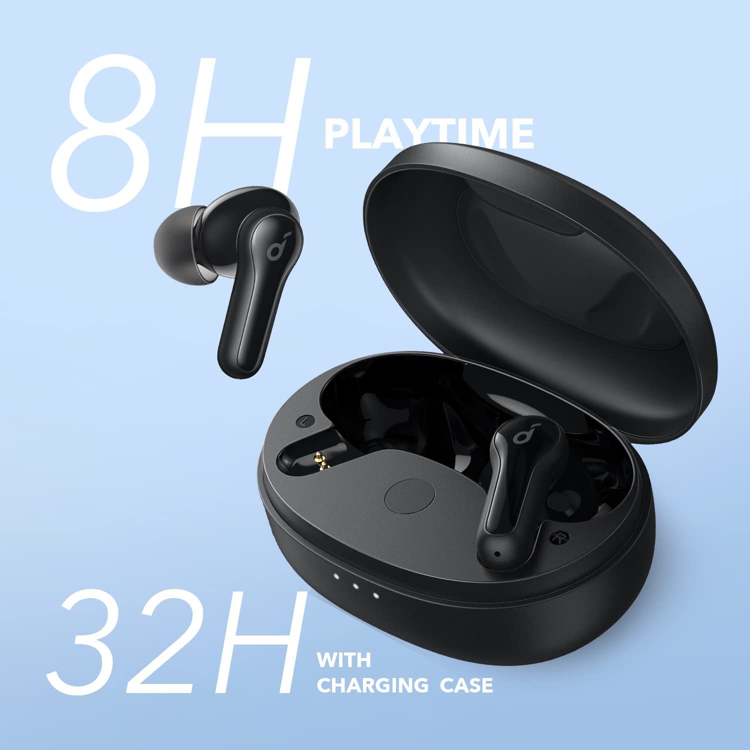 Soundcore by Anker Life Note E True Wireless Earbuds - 10mm Oversized Drivers, Custom EQ, AI-Enhanced Calls, 32H Playtime, Compact and Lightweight, IPX 5 Water-Resistant. 