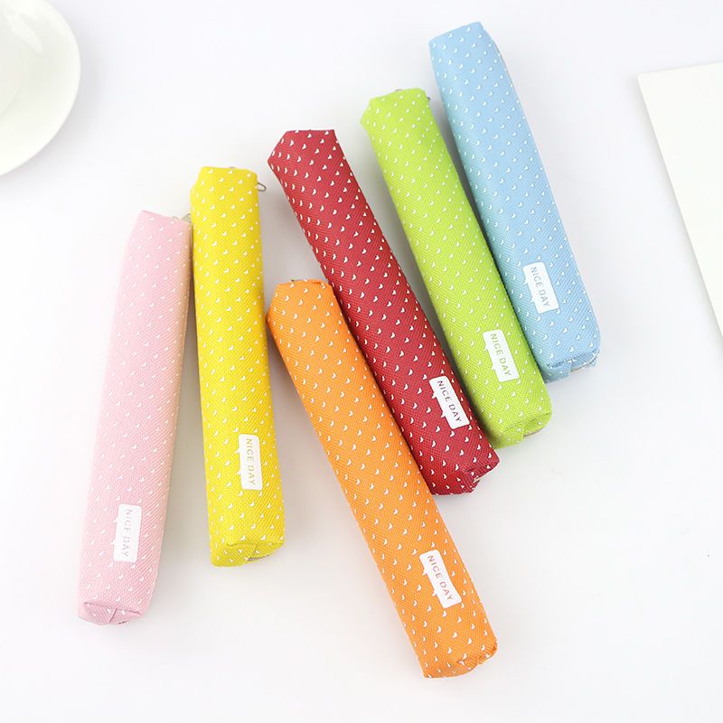 Candy Color Strip Polka Dot Pencil Case Creative Primary and Secondary School Students Gift Prizes Pencil Bag Boys and Girls Stationery Case【10Month4Day After】. 