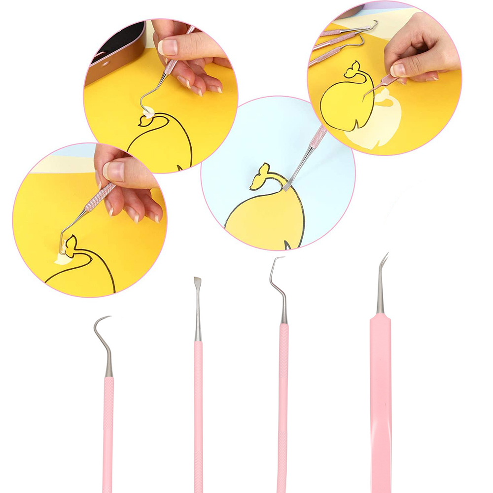 Set Tweezers - Crafting Hook Pick And Kit Precision Steel Tool Weeding Vinyl. 