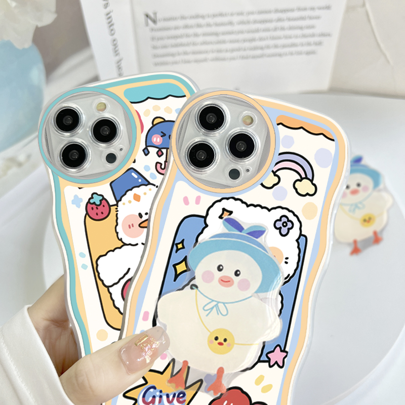 AMORVOR for Huawei Nova 3 Back Cover (With Free Holder) Cartoon Pattern Soft Wavy Phone Case Camera Protection Mobile Cover. 