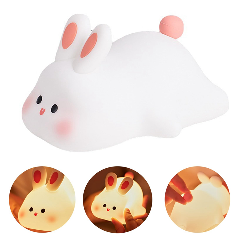 Big Face Rabbit Light LED Portable Rechargeable Bunny Lamp Night Light for Baby Nursery USB Dimmable Rabbit Night Lamp. 
