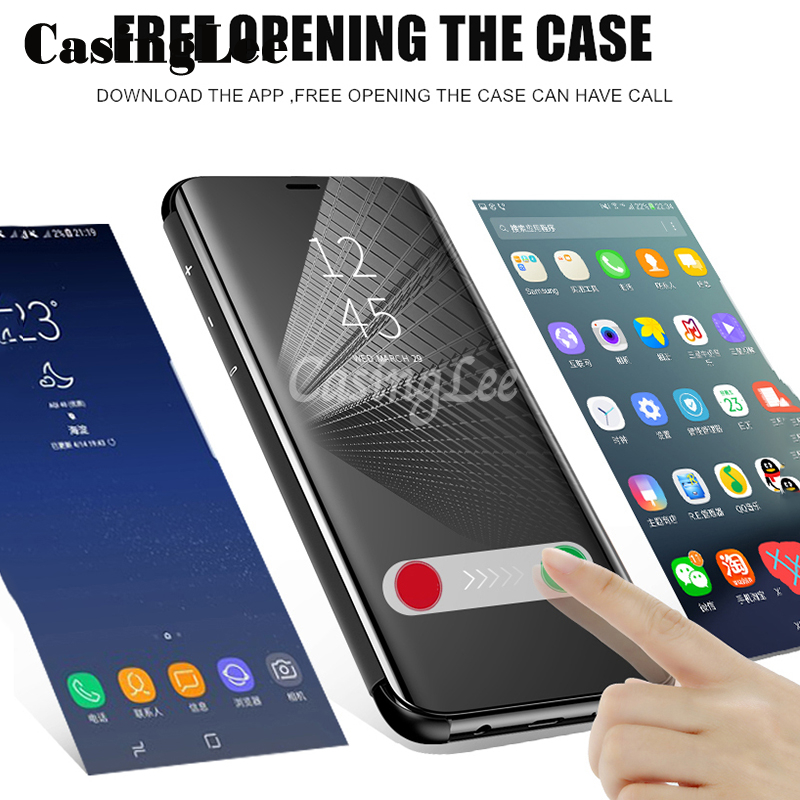 Casinglee For Samsung Galaxy A73 Phone Case Smart View Cosmetic Mirror Cases Back Flip Cover for Samsung A73 Back Cover. 