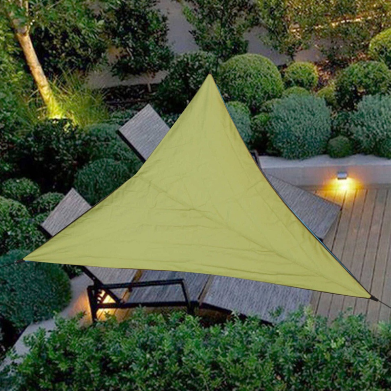 3X3X3M Waterproof Triple-cornered Sun Shelter Awning Parasol Outdoor Canopy Garden Patio Shade Sail Cloth-Light Green. 