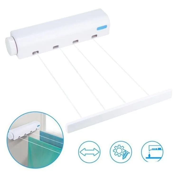 Retractable Laundry Hanger Wall Mounted Clothes Line Clothes