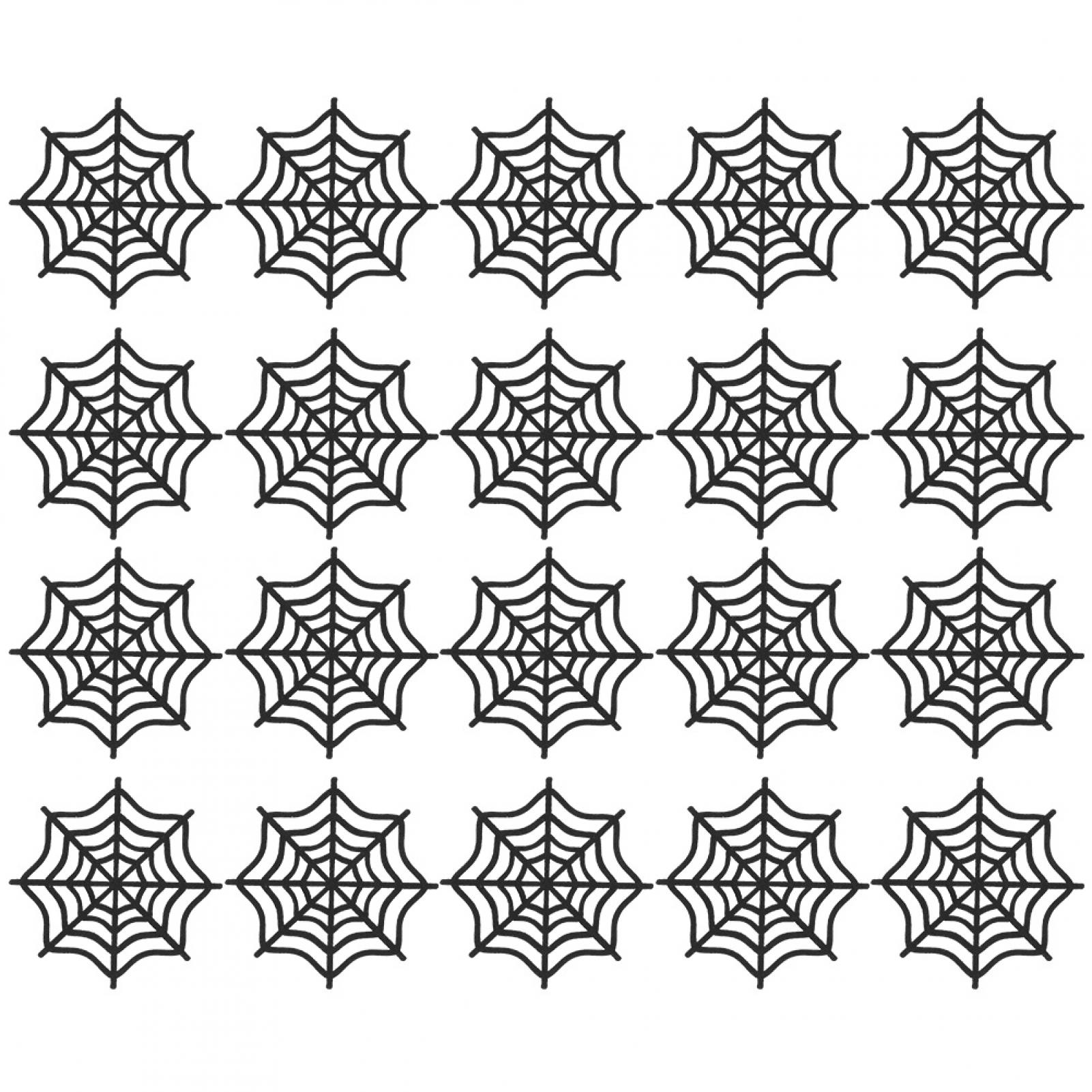 20PCs Halloween Ornament Wall Decor Party Supplies Felt Spiderweb‑Shaped