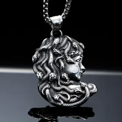 Mens hot sale medusa necklace