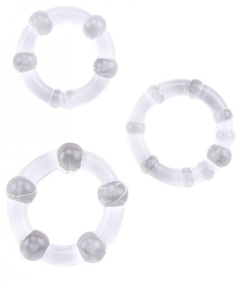 18 + Men's Delay Ring 3Pcs Set Transparent Horseshoe Ring Silicone Penis for Men Delay Ring Sex Toys for Men Adult Toys. 