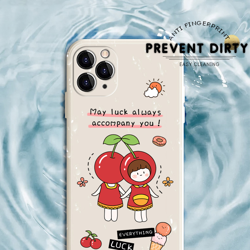 FHKL for Realme X50 Pro 5G Back Cover Cherry Girl Side design Soft Case Multicolor Liquid Silicone Phone Cases. 