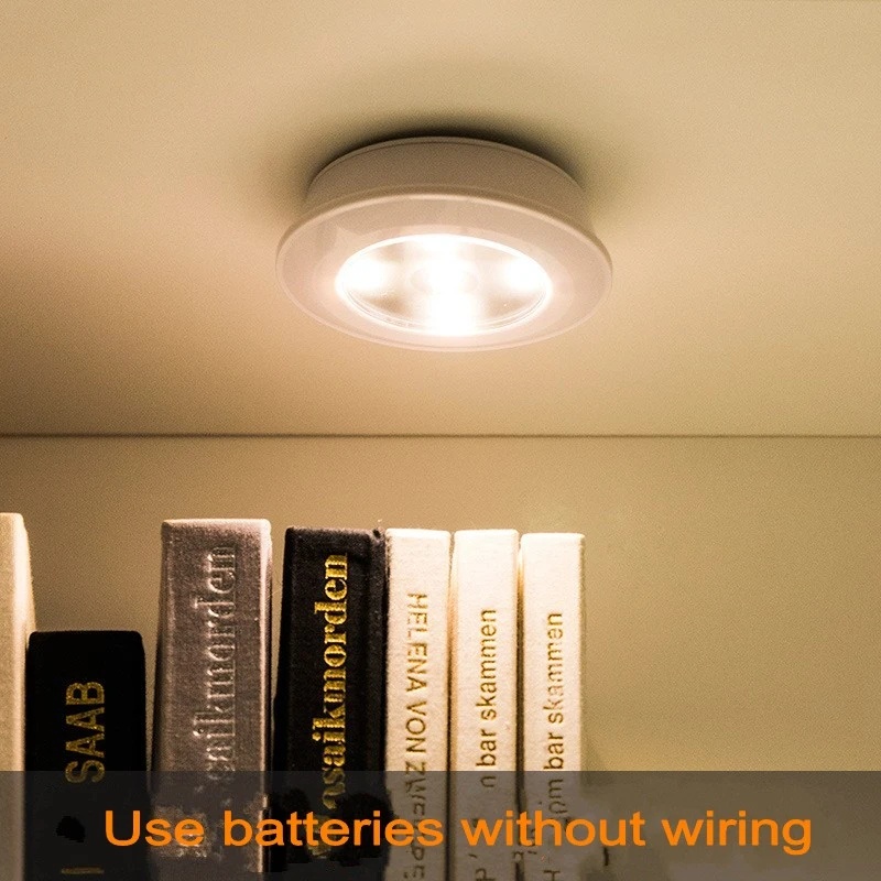 Battery Operated Puck Lighting Closets Lights with Remote Control for Wardrobe kitchen LED Under Cabinet night Light Wall Lamp Smart LED Lights Wireless Cabinet Light. 