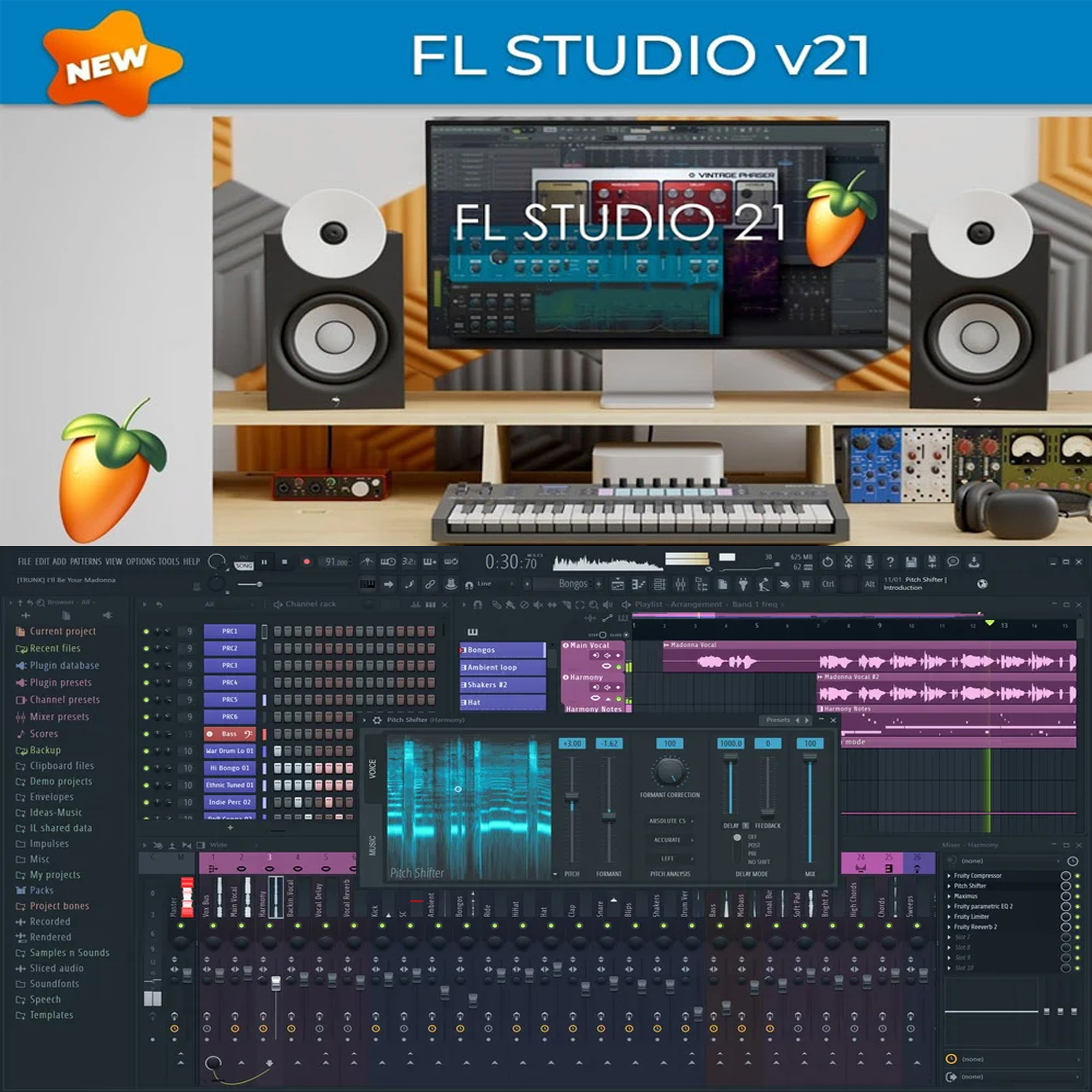 FL Studio 21 Pre-Activated DVD (unlimited devices). 