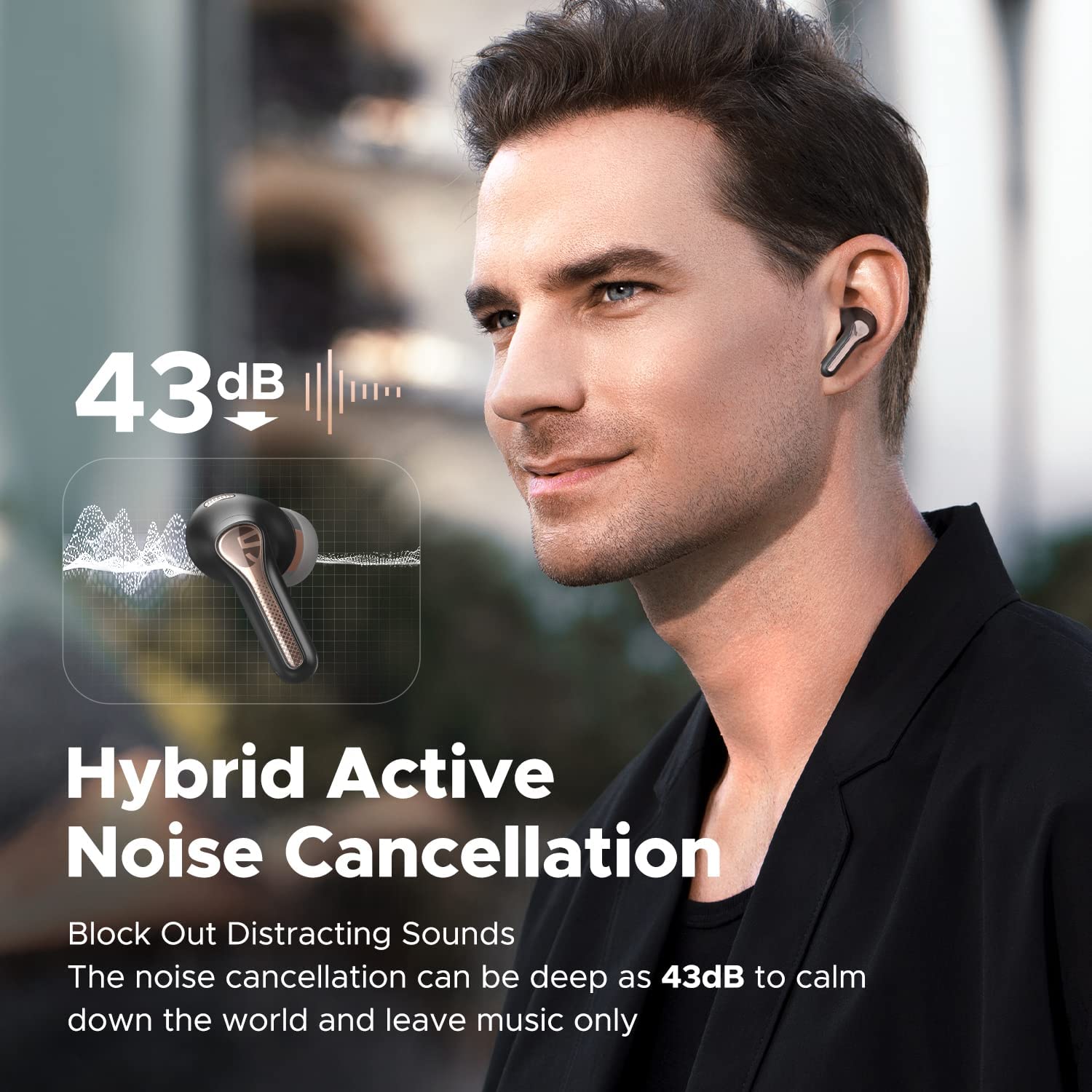 SoundPEATS Wireless Bluetooth V5.3 Earbuds Capsule3 Pro, Hi-Res Headphones with LDAC, Hybrid Active Noise Cancellation Earphones with 6 Mics for Calls. 