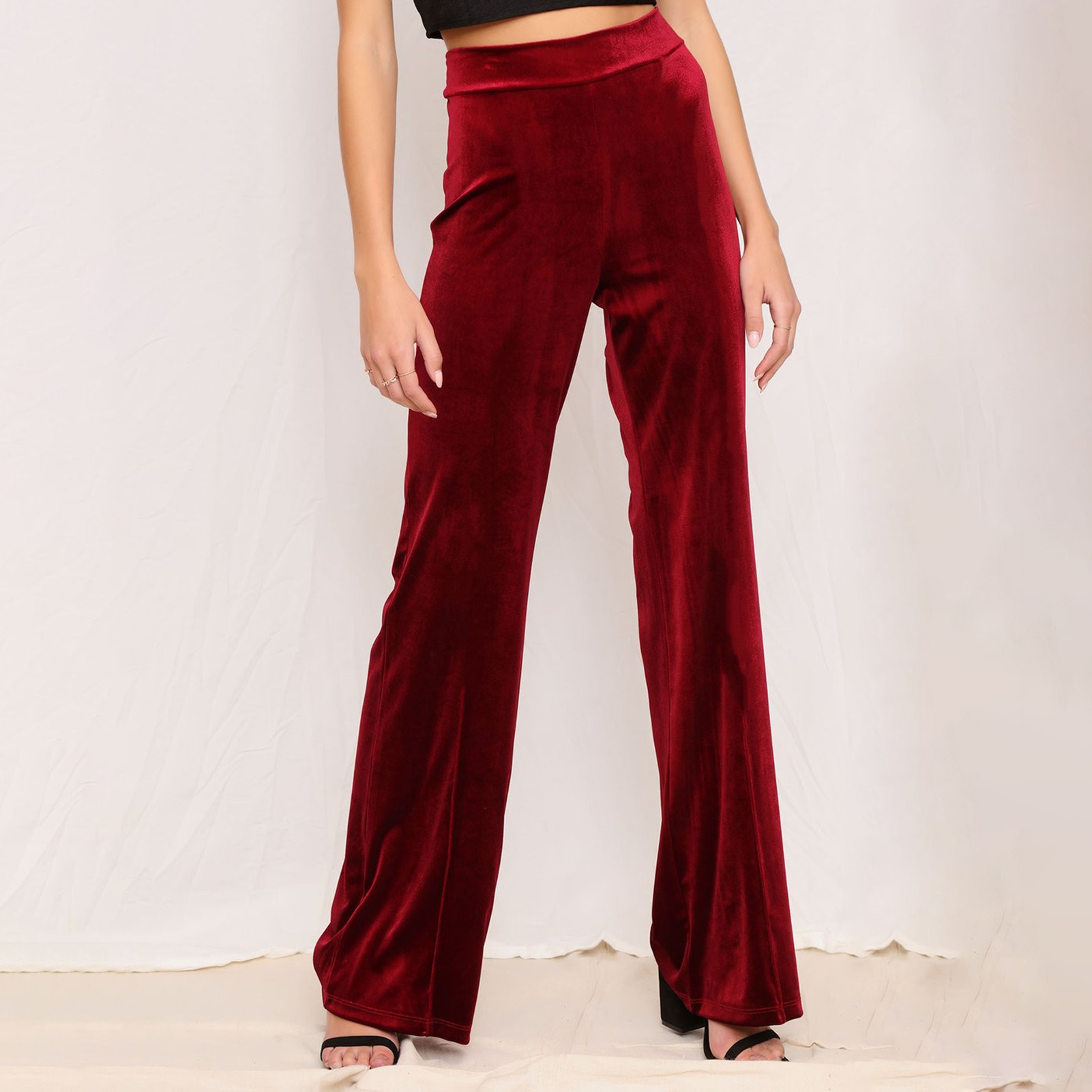 Ladies Trousers Velvet Texture Romantic 