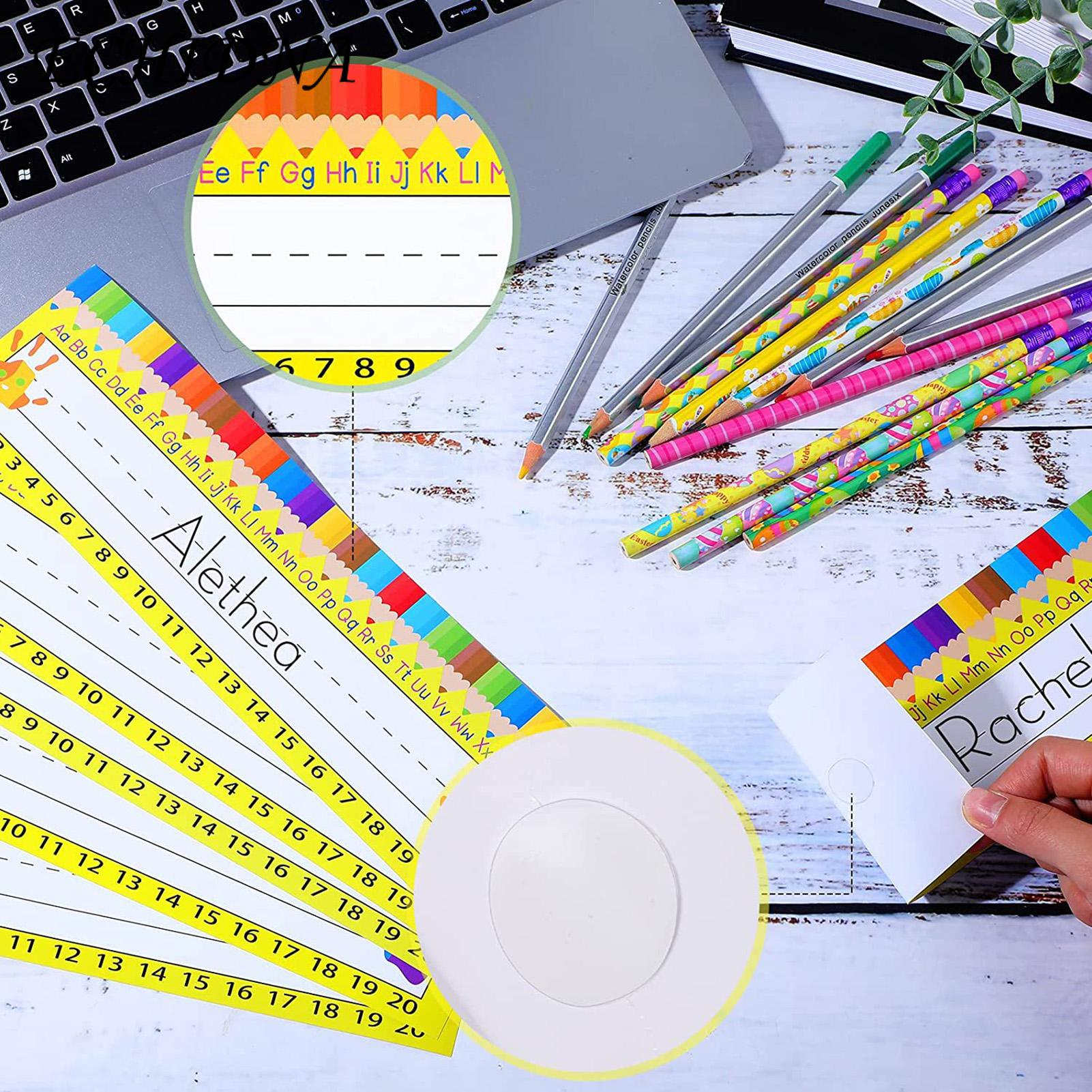 ECHIDNA Desk Name Tags Paper Material Manuscript Student Name Plate Sticker. 