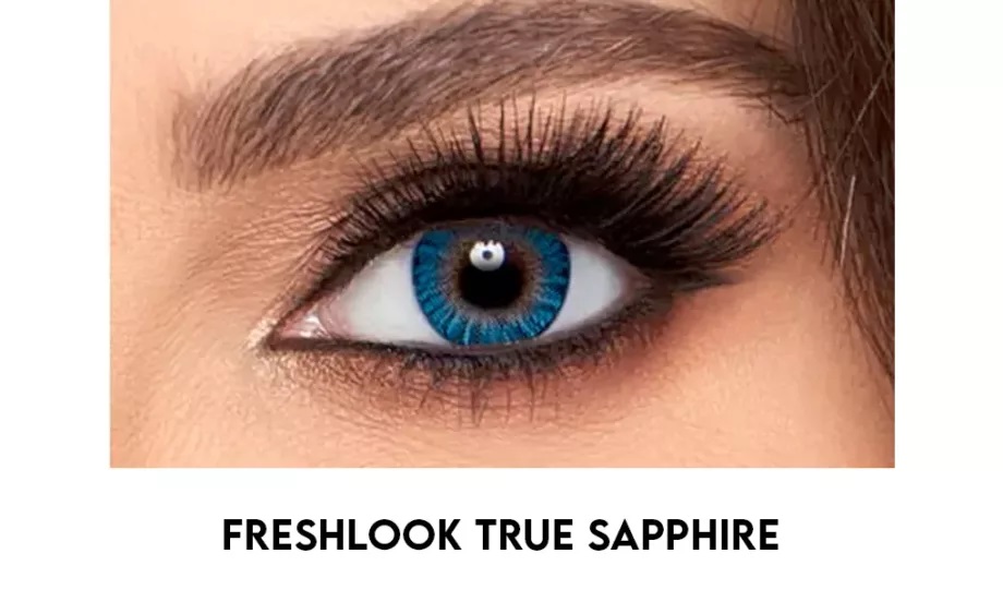 Colour TRUE SAPPHIRE - Fresh Look tsel Color Blends Contact Lens - Full Set - Color Contact Lens (Replacement Cycle: 12 Month). 