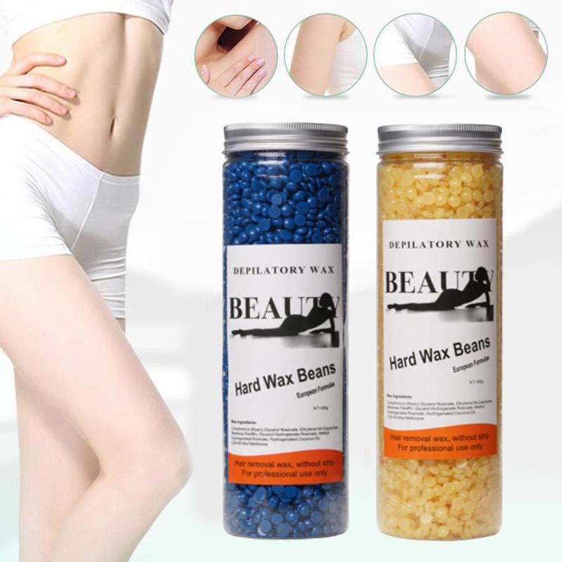 400g Depilatory Wax Beads, Hard Wax Beans for Painless Hair Removal, Brazilian Waxing without strip for Underarms Leg Face 4bhw