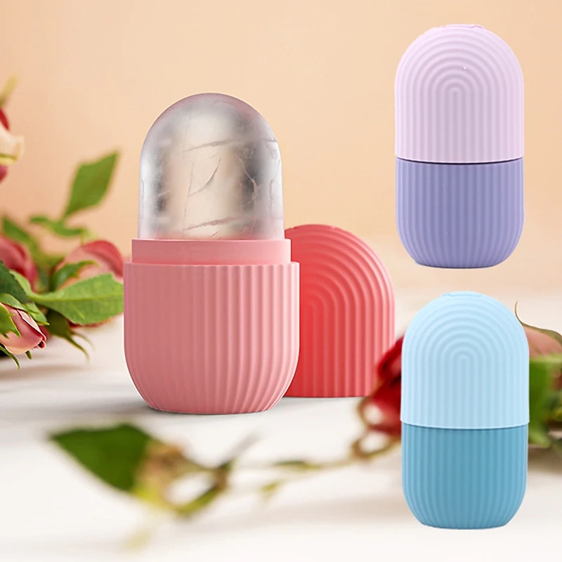 Face and Eye Reusable Ice Face Roller Ice Cube Mold Puffiness Relief Tighten Skin Silicone Ice Cube Massager for Brightening Skin Anti- wrinkles Reducing Acne. 