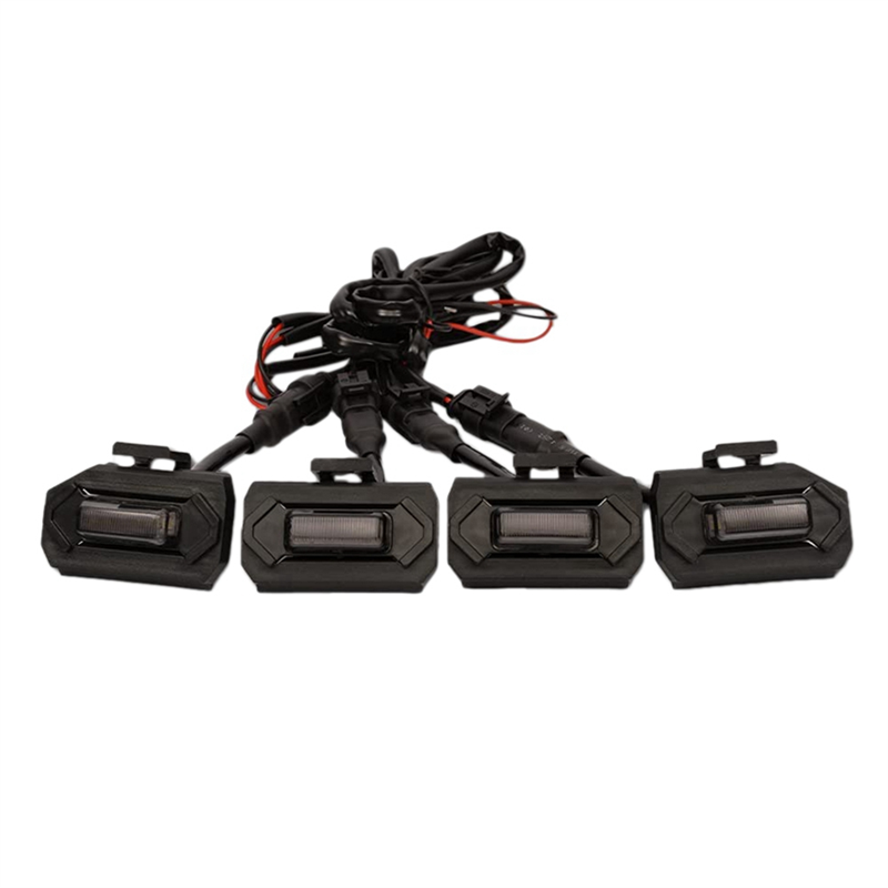 4PCS Car LED Front Grill Lights External Grill Lamp Smoke Amber Light Replacement Car Accessories
